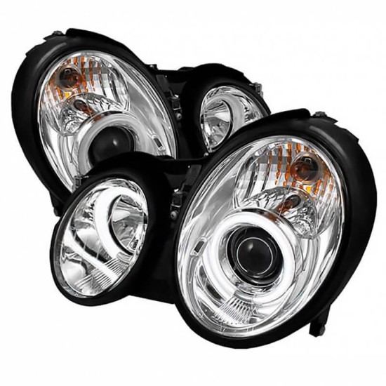 Μπροστινά Φανάρια Set Για Mercedes-Benz CLK W208 97-02 ccfl Angel Eyes Χρωμίου H7/H1 Με Ρύθμιση Αέρος Sonar