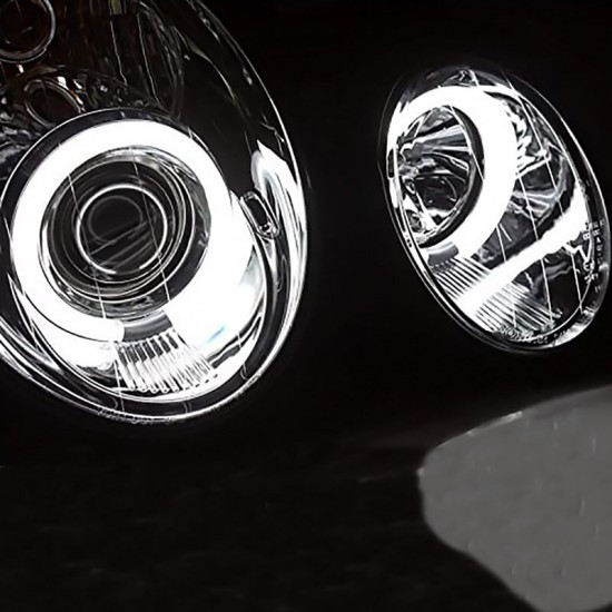 Μπροστινά Φανάρια Set Για Mercedes-Benz CLK W208 97-02 ccfl Angel Eyes Χρωμίου H7/H1 Με Ρύθμιση Αέρος Sonar