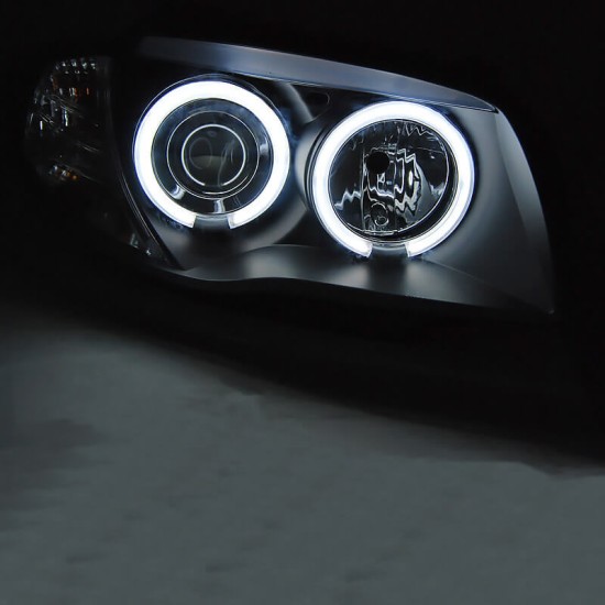 Μπροστινά Φανάρια Set Για Bmw 1 E87/E88/E81/E82 04-11 ccfl Angel Eyes Μαύρα Sonar