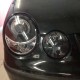 Μπροστινά Φανάρια Set Για Vw Polo 9N 01-05 Angel Eyes Μαύρα H7/H7 Με Μοτέρ Depo