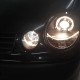 Μπροστινά Φανάρια Set Για Vw Polo 9N 01-05 Angel Eyes Μαύρα H7/H7 Με Μοτέρ Depo
