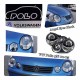 Μπροστινά Φανάρια Set Για Vw Polo 9N 01-05 Angel Eyes Μαύρα H7/H7 Με Μοτέρ Depo