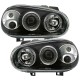 Μπροστινά Φανάρια Set Για Vw Golf IV (4) 97-03 Angel Eyes & Led Μαύρα H1/H1/H1 Sonar