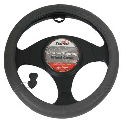 Κάλυμμα Τιμονιού Αυτοκινήτου Δερμάτινο Με Τρυπητό Γκρι Large 40cm Κάλυμμα Τιμονιού Αυτοκινήτου Δερμάτινο Με Τρυπητό Γκρι Large 40cm