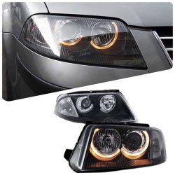 Μπροστινά Φανάρια Set Για Vw Passat 3BG 00-05 Angel Eyes Μαύρα H7/H7 Depo Μπροστινά Φανάρια Set Για Vw Passat 3BG 00-05 Angel Eyes Μαύρα H7/H7 Depo
