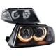 Μπροστινά Φανάρια Set Για Vw Passat 3BG 00-05 Angel Eyes Μαύρα H7/H7 Depo