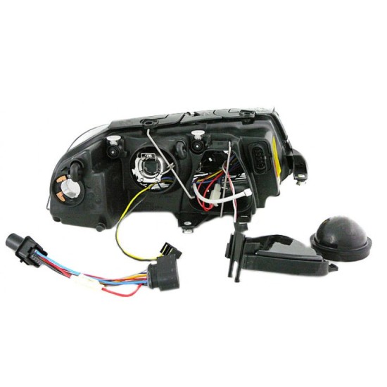 Μπροστινά Φανάρια Set Για Vw Passat 3BG 00-05 Angel Eyes Μαύρα H7/H7 Depo