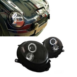 Μπροστινά Φανάρια Set Για Mini Cooper (R55/56/57/58/59) 06-13 Angel Eyes Μαύρα H9 Με Μοτέρ JunYan Μπροστινά Φανάρια Set Για Mini Cooper (R55/56/57/58/59) 06-13 Angel Eyes Μαύρα H9 Με Μοτέρ JunYan