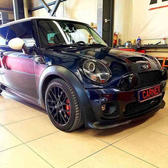 Μπροστινά Φανάρια Set Για Mini Cooper (R55/56/57/58/59) 06-13 Angel Eyes Μαύρα H9 Με Μοτέρ JunYan