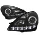 Μπροστινά Φανάρια Set Για Mercedes-Benz SLK R171 04-11 DRL Μαύρα H7/H1 Με Μοτέρ Sonar