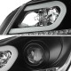 Μπροστινά Φανάρια Set Για Mercedes-Benz C-Class W204 11-14 DRL & Led Φλας Μαύρα H7/H7 Με Μοτέρ Sonar