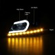 Μπροστινά Φανάρια Set Για Mercedes-Benz C-Class W204 11-14 DRL & Led Φλας Μαύρα H7/H7 Με Μοτέρ Sonar