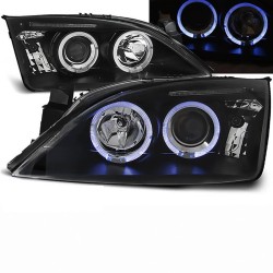 Μπροστινά Φανάρια Set Για Ford Mondeo 00-07 Angel Eyes & Led Μαύρα H1/H1 With Motor JunYan Μπροστινά Φανάρια Set Για Ford Mondeo 00-07 Angel Eyes & Led Μαύρα H1/H1 With Motor JunYan