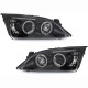 Μπροστινά Φανάρια Set Για Ford Mondeo 00-07 Angel Eyes & Led Μαύρα H1/H1 With Motor JunYan