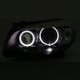 Μπροστινά Φανάρια Set Για Bmw X1 E84 09-12 Led Angel Eyes Μαύρα H7/H7 Με Μοτέρ Depo