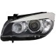 Μπροστινά Φανάρια Set Για Bmw X1 E84 09-12 Led Angel Eyes Μαύρα H7/H7 Με Μοτέρ Depo