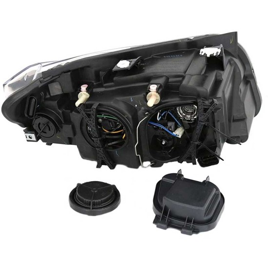 Μπροστινά Φανάρια Set Για Bmw X1 E84 09-12 Led Angel Eyes Μαύρα H7/H7 Με Μοτέρ Depo
