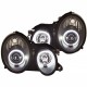 Μπροστινά Φανάρια Set Για Mercedes-Benz CLK W208 97-02 ccfl Angel Eyes Μαύρα H7/H1 Με Ρύθμιση Αέρος Sonar