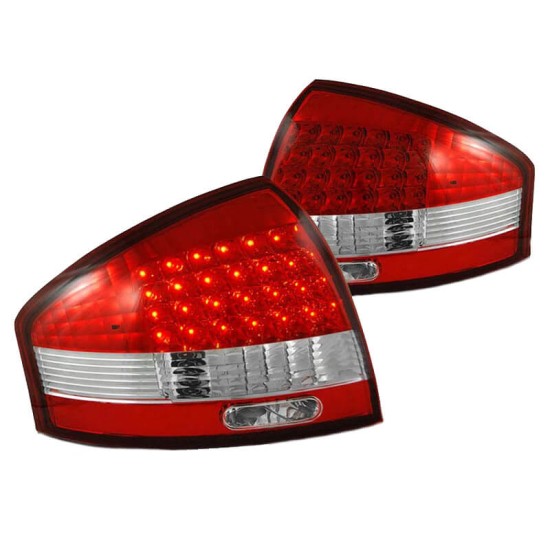Πισινά Φανάρια Set Για Audi A6 4B 97-04 Led Κόκκινο/Crystal KAtuning