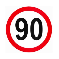 Αυτοκόλλητο Με Όριο Ταχύτητας "90" Απλό 15cm Σ.Π.504 1 Τεμάχιο