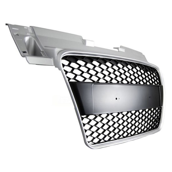 Μάσκα Για Audi TT 8J 06-14 TTRS Look Κυψελωτή Ασημί/Μαύρο 1 Τεμάχιο