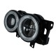Μπροστινά Φανάρια Set Για Bmw 5 E34 88-95 / 7 E32 86-94 Angel Eyes Με Σταυρό Μαύρα H1/H1 Depo
