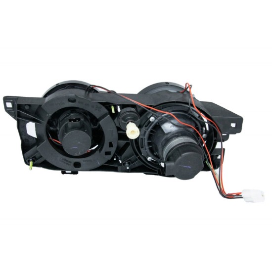 Μπροστινά Φανάρια Set Για Bmw 5 E34 88-95 / 7 E32 86-94 Angel Eyes Με Σταυρό Μαύρα H1/H1 Depo