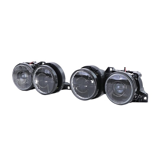 Μπροστινά Φανάρια Set Για Bmw 3 E30 82-94 Projectors Μαύρα Με Σταυρό H1/H1 Depo