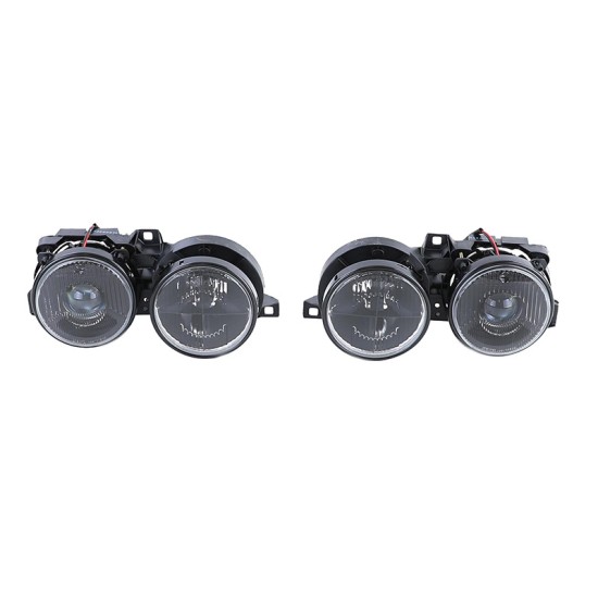Μπροστινά Φανάρια Set Για Bmw 3 E30 82-94 Projectors Μαύρα Με Σταυρό H1/H1 Depo