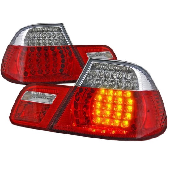 Πισινά Φανάρια Set Για Bmw 3 E46 Coupe 99-03 Led Red/Crystal Eagle Eyes