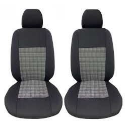 Καλύμματα Καθισμάτων Υφασμάτινα Prime Μαύρο-Γκρι Σετ Εμπρός-Πίσω 10 Τεμάχια