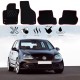 Πατάκια Αυτοκινήτου Μοκέτα Για Vw Golf 5 & 6 Με Μονό Κέντημα Gti Black 4 Τεμάχια