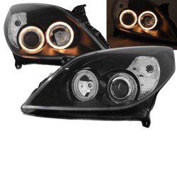 Μπροστινά Φανάρια Set Για Opel Vectra C 05-08 Angel Eyes Μαύρα H7/H1 Depo Μπροστινά Φανάρια Set Για Opel Vectra C 05-08 Angel Eyes Μαύρα H7/H1 Depo