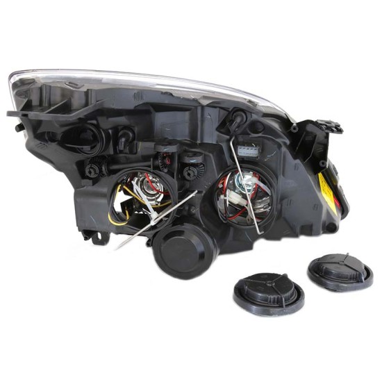 Μπροστινά Φανάρια Set Για Opel Vectra C 05-08 Angel Eyes Μαύρα H7/H1 Depo