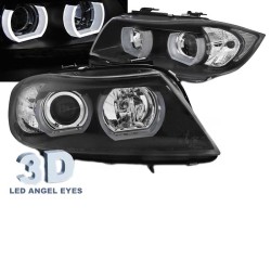 Μπροστινά Φανάρια Set Για Bmw 3 E90 / E91 05-08 U-LED 3D Angel Eyes Μαύρα H7/H1 Sonar Μπροστινά Φανάρια Set Για Bmw 3 E90 / E91 05-08 U-LED 3D Angel Eyes Μαύρα H7/H1 Sonar