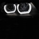 Μπροστινά Φανάρια Set Για Bmw 3 E90 / E91 05-08 U-LED 3D Angel Eyes Μαύρα H7/H1 Sonar