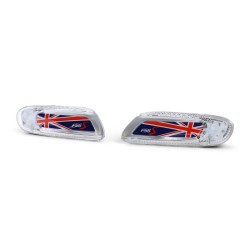 Πλαϊνά Φλας Φτερού Για Mini Cooper F56 13+ Union Jack Flag Blue Led White 2 Τεμάχια Πλαϊνά Φλας Φτερού Για Mini Cooper F56 13+ Union Jack Flag Blue Led White 2 Τεμάχια
