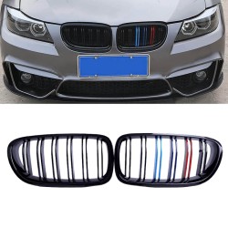 Καρδιές Μάσκας Για Bmw 3 E90 /E91 08-11 M4 Look Με Διπλή Γρίλια Tri-color / Μαύρο Γυαλιστερό 2 Τεμάχια Καρδιές Μάσκας Για Bmw 3 E90 /E91 08-11 M4 Look Με Διπλή Γρίλια Tri-color / Μαύρο Γυαλιστερό 2 Τεμάχια