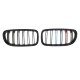 Καρδιές Μάσκας Για Bmw 3 E90 /E91 08-11 M4 Look Με Διπλή Γρίλια Tri-color / Μαύρο Γυαλιστερό 2 Τεμάχια