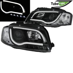 Μπροστινά Φανάρια Set Για Audi A3 8P 03-08 DRL & Led Tube Μαύρα H7/H1 Sonar Μπροστινά Φανάρια Set Για Audi A3 8P 03-08 DRL & Led Tube Μαύρα H7/H1 Sonar