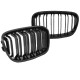 Καρδιές Μάσκας Για Bmw 1 F20 / F21 11-15 M4 Look Με Διπλή Γρίλια Μαύρο Γυαλιστερό 2 Τεμάχια
