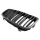 Καρδιές Μάσκας Για Bmw 1 F20 / F21 11-15 M4 Look Με Διπλή Γρίλια Μαύρο Γυαλιστερό 2 Τεμάχια