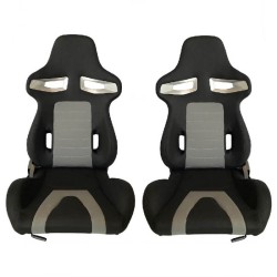 Καθίσματα Bucket GT-Sport Ύφασμα Μαύρο Γκρι Ζευγάρι 2 Τεμαχίων Καθίσματα Bucket GT-Sport Ύφασμα Μαύρο Γκρι Ζευγάρι 2 Τεμαχίων