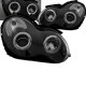 Μπροστινά Φανάρια Set Για Mercedes-Benz C-Class W203 00-04 Angel Eyes Μαύρα H7/H1 Manual Sonar