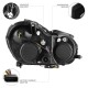 Μπροστινά Φανάρια Set Για Mercedes-Benz C-Class W203 00-04 Angel Eyes Μαύρα H7/H1 Manual Sonar