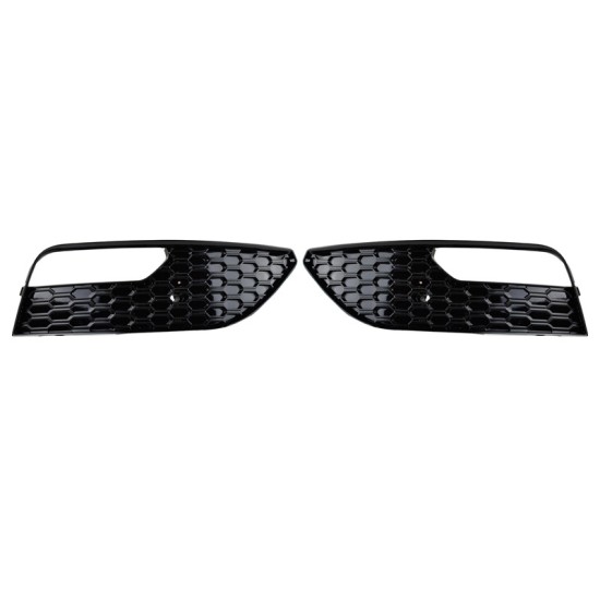 Δίχτυ Προφυλακτήρα Εμπρός Πλαινό Για Audi A3 8V 13-15 RS Look Γυαλιστερό Μαύρο Αριστερό & Δεξί 2 Τεμάχια