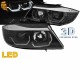 Μπροστινά Φανάρια Set Για Bmw 3 E90 / E91 05-08 3D LED Angel Eyes & Led Φλας Μαύρα H7/H1 Reliable Auto Parts RSD-100314BE