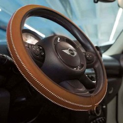 Κάλυμμα Tιμονιού Handmade Δερματίνη Καφέ Medium 37-39cm HMA70WN Κάλυμμα Tιμονιού Handmade Δερματίνη Καφέ Medium 37-39cm HMA70WN