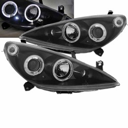Μπροστινά Φανάρια Set Για Peugeot 307 01-05 Angel Eyes & Led Μαύρα H1/H1/H1 Manual Sonar Μπροστινά Φανάρια Set Για Peugeot 307 01-05 Angel Eyes & Led Μαύρα H1/H1/H1 Manual Sonar