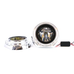 Καπάκια Για Προτζέκτορες 2.5" IRIS Με Led Angel Eyes Χρώμιο Retrofitlab 2 Τεμάχια